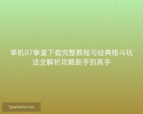 单机97拳皇下载完整教程与经典格斗玩法全解析攻略新手到高手