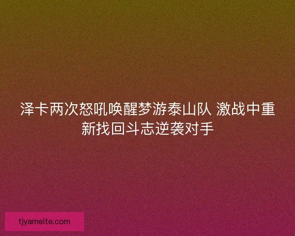 泽卡两次怒吼唤醒梦游泰山队 激战中重新找回斗志逆袭对手